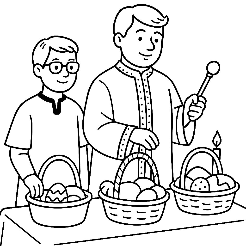 Kolorowanka Wielka Sobota - kolorowanka dla seniorów do druku